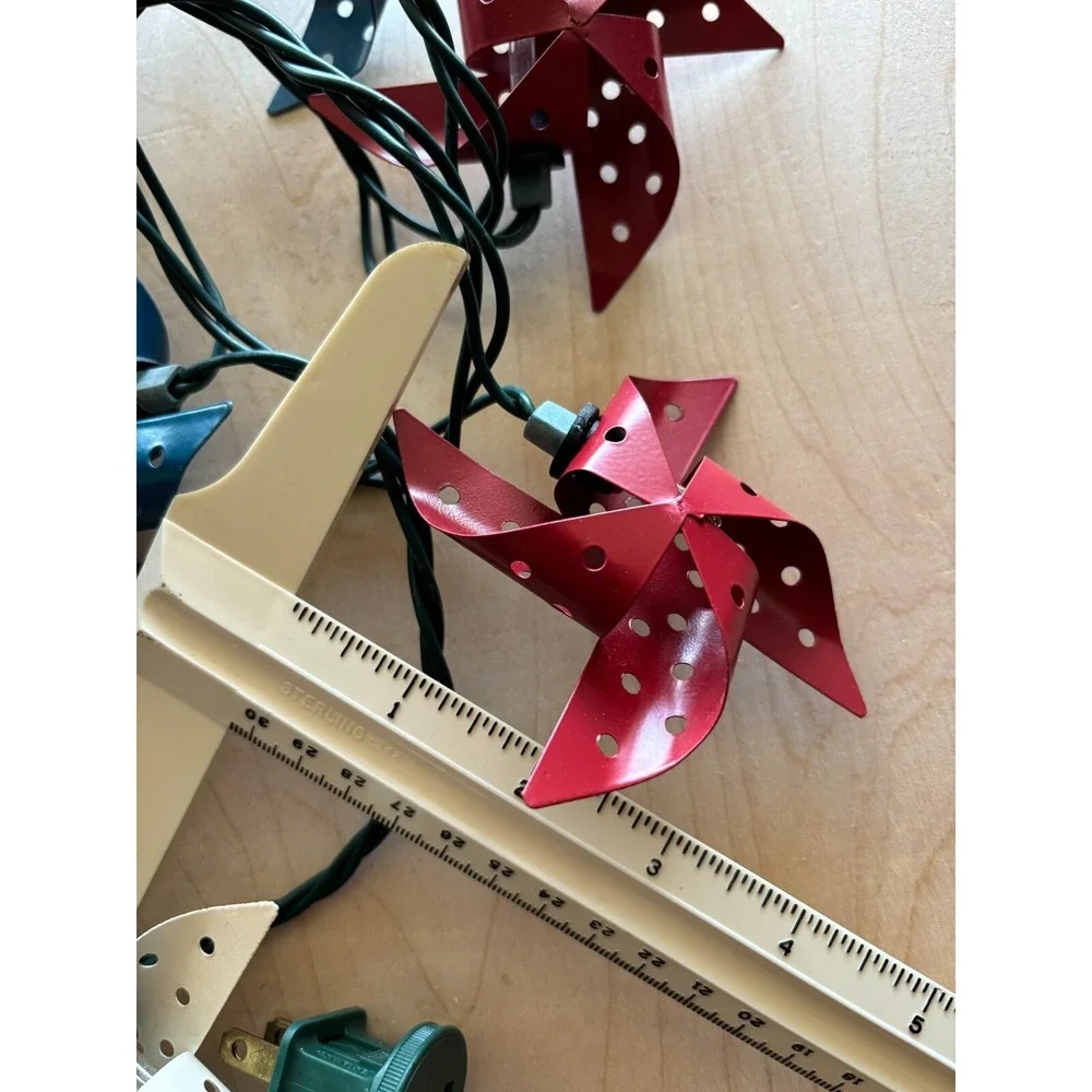 July 4th Light String Pinwheels LOT of 2 Red White Blue 84